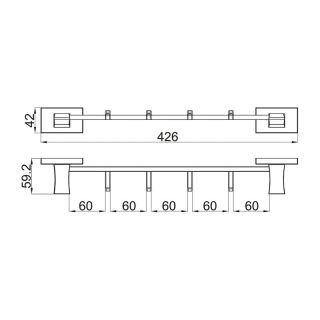 Планка с четырьмя крючками Gappo G0716-43 золото
